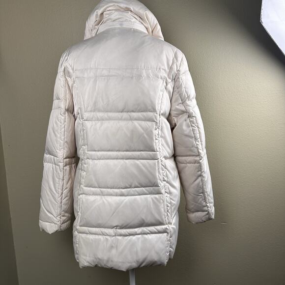 Down Jacket Women XL Jones of New York Ivory Zip Below hip - Picture 4 of 16